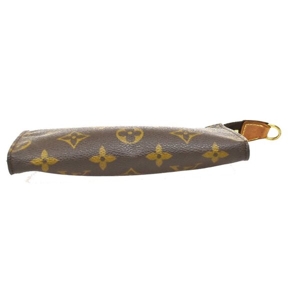 LOUIS VUITTON Logo BUCKET PM Pouch Bag Monogram Leather Brown France 60EF633 - Picture 5 of 13